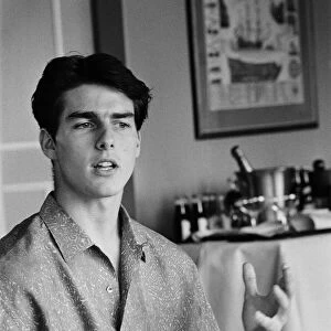 American actor Tom Cruise answers questions during an interview in his hotel suite on a