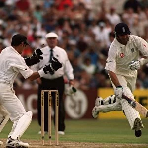 Andy Caddick is run out in Aug 99, in the England v New Zealand cricket match
