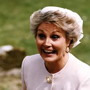 Angela Rippon TV Presenter and Newreader at the wedding of Raine Spencer to Count Jean