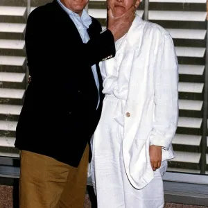 Anthony Hopkins Actor with Actress Emma Thompson before they leave for Los Angeles for