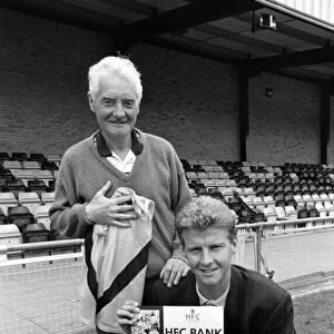 Athlete Steve Cram Steve CRam and Jimmy Hedley with the time capsule that