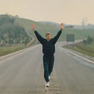 Athlete Steve Cram Steve Cram opens the new Prudhoe Link Road 12 March 1993