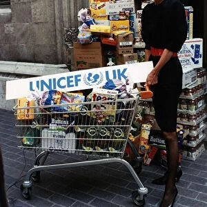 Audrey Hepburn launching the Supermarket Campaign for Unicef actress July 1989