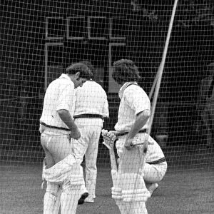 Australian batsmen Rick McCosker making a few vital adjustments in the nets at Lords
