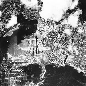 B17 Flying Fortress over Berlin during WW2 raid 1944