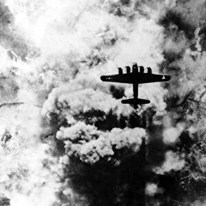 A B17 Flying Fortress on daylight raid on Berlin Germany during WW2 - 1944