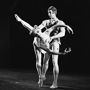 Ballet dancers Georgina Parkinson and Desmond Doyle rehearsing on stage at the Royal
