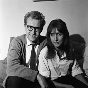 Bamber Gascoigne, TV personality and his wife Christina at home on Notting Hill, London