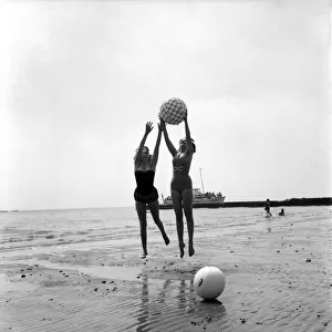 Bathing Girl: Glamour on the Clacton Beach: Kay Garton and Christine Reynolds playing