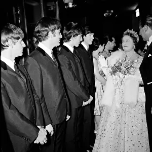 The Beatles meet HRH Queen Elizabeth The Queen Mother, after their apearance at