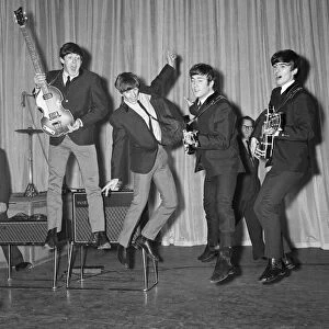 The Beatles during rehearsals for the Royal Variety Performance at The London Palladium