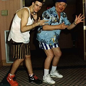 Benny Hill Actor Comedian With Singer Vanilla Ice