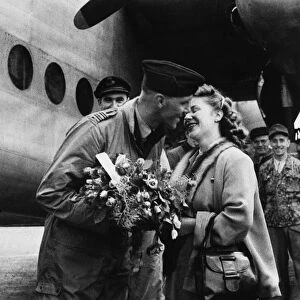 Berlin Air Lift 1948 A German woman shows her appreciation to a British pilot