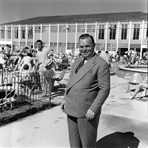 Billy Butlin at his Butlins Holiday Camp in Minehead holiday resorts in Britain