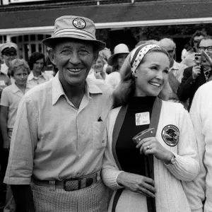 Bing Crosby and Bob Hope in Sunningdale 1975 to open Colgate European womens golf