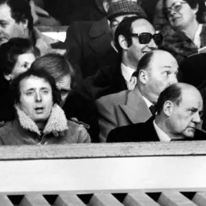 Birmingham City football manager Ron Saunders chats with vice chairman Jack Wiseman at St