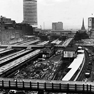 Birmingham New Street Station under reconstruction. Birmingham, West Midlands. Circa 1965