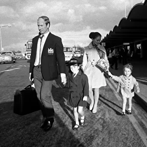 Bobby Charlton with his wife Norma and their two children Suzanne (5) and Andrea (3