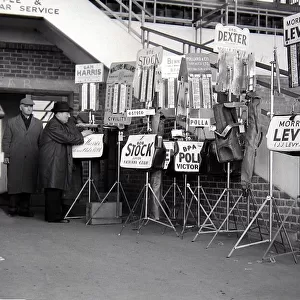 Bookmakers beside the main stand after bets were placed for the race March 1963
