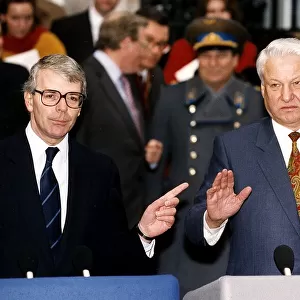 Boris Yeltsin Russian President with John Major British Prime Minister outside No 10