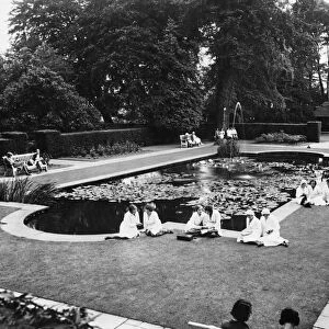 A break from work as Cadbury employees at Bournville rest up during the heatwave