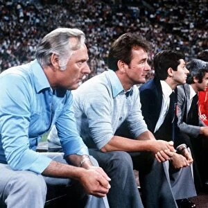 Brian Clough football manager with his assistant Peter Taylor Watching the 1979 European