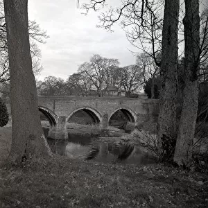 A bridge across the River Avon near Hamilton Lanarkshire Scotland Circa 1950