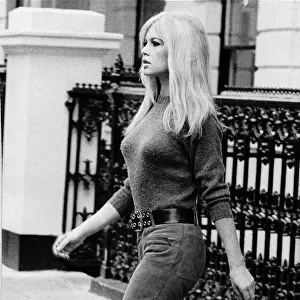 Brigitte Bardot actress filming in London outside the Windsor Hotel, Lancaster Gate