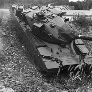 Britains latest tank "The Chieftan"seen here being put through its paces at