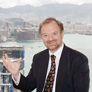 British Foreign Secretary Robin Cook pictured in his hotel suite on the 51st floor of