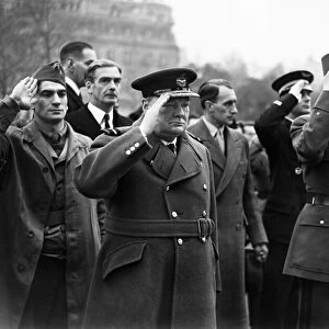 British Prime Minister Winston Churchill on his visit to Paris