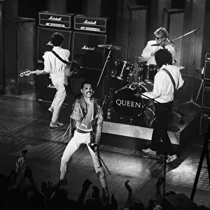 British Rock group Queen performing at the Golden Rose Pop festival in Montreux