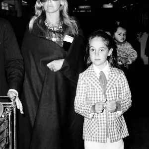 Britt Ekland with her daughter Victoria Sellers at Heathrow airport DBase