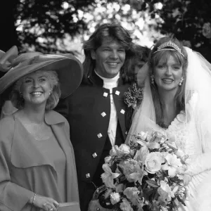 Caron Keating with her new husband Russ Lindsay and her mother Gloria Hunniford