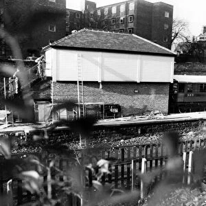 The carriage and the signal box at Jesmond Railway Station which is to become a