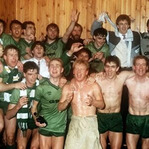 Celtic versus St Mirren 1986 Celebrations in the dressing room
