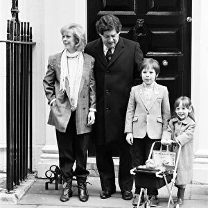 Chancellor of the Exchequer Nigel Lawson and his wife Therese with their children Tom