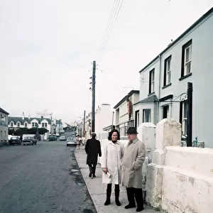 Charlie Chaplin with wife Oonagh during visit to Waterville