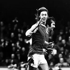 Charlie George Football Player February 1971 celebrates after scoring in