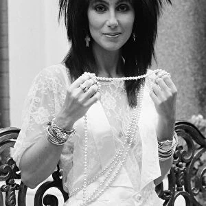 Cher, American singer and actress, in London for the premiere of her new film, Mask