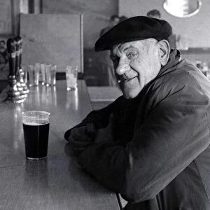 The Chimes Lansbury Public House Pub - 1953 A old man sits at the bar with a pint