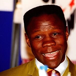 Chris Eubank at press conference September 1997 with Frank Warren announcing his return