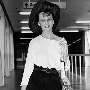 Clare Grogan Scottish pop singer and actress, July 1983, arriving at Heathrow Airport