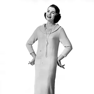 Clothing Fashion 1957: Model Pat Goddard. December 1957 P021513