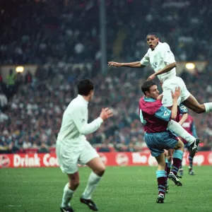 Coca Cola Cup Final Aston Villa 3 - 0 Leeds, held at Wembley. Gareth Southgate in action