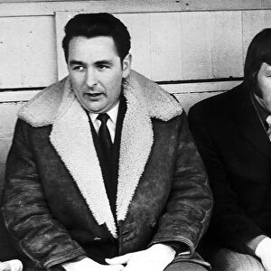 Colin Todd of Derby County with manager Brian Clough 1971