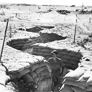 A communication trench somewhere in North Africa during Second World War