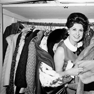 Coronation Streets Pat Phoenix at home with her mink coats. 16th April 1968