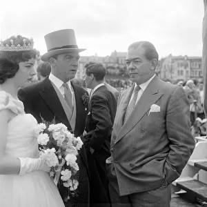 Couple after their wedding ceremony at blackpool beach August 1958