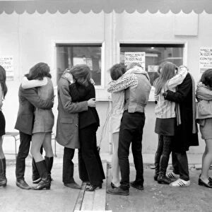 About twenty couples took part in a kiss-in at Woolwich Polytechnic in South